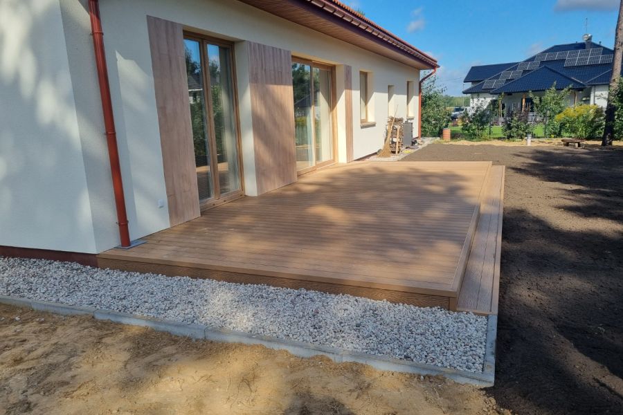 Budowa ogrodzenia oraz tarasu - Solniczki